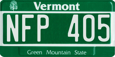 VT license plate NFP405