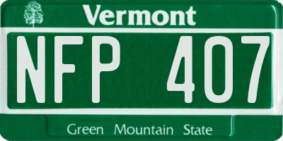 VT license plate NFP407