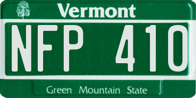 VT license plate NFP410