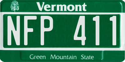 VT license plate NFP411