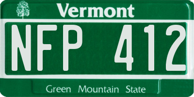 VT license plate NFP412