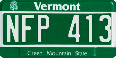 VT license plate NFP413