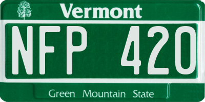 VT license plate NFP420