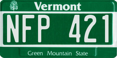 VT license plate NFP421