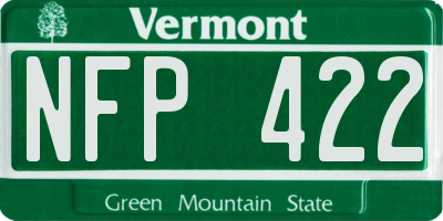 VT license plate NFP422