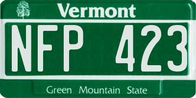 VT license plate NFP423