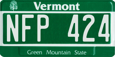 VT license plate NFP424