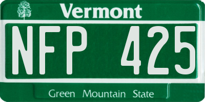 VT license plate NFP425