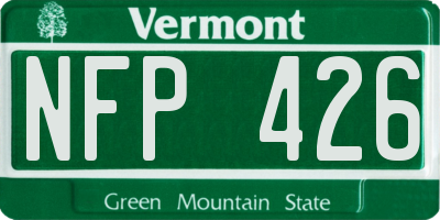 VT license plate NFP426