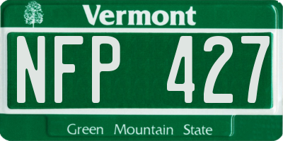 VT license plate NFP427