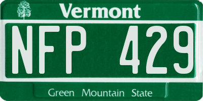 VT license plate NFP429