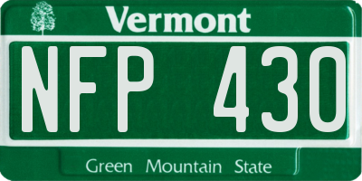 VT license plate NFP430