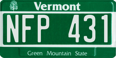VT license plate NFP431