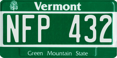 VT license plate NFP432