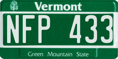 VT license plate NFP433