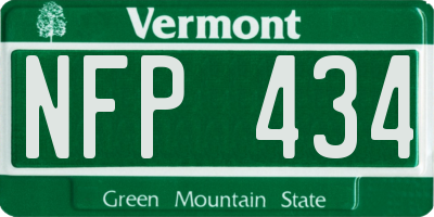 VT license plate NFP434