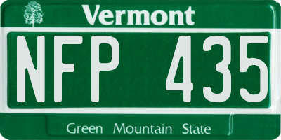 VT license plate NFP435