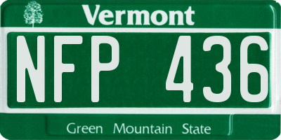 VT license plate NFP436