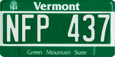 VT license plate NFP437