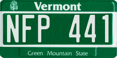 VT license plate NFP441
