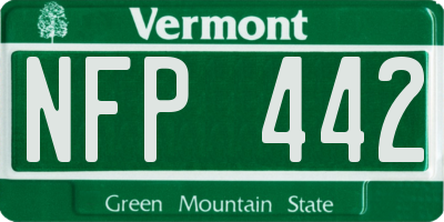 VT license plate NFP442
