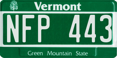 VT license plate NFP443