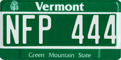 VT license plate NFP444