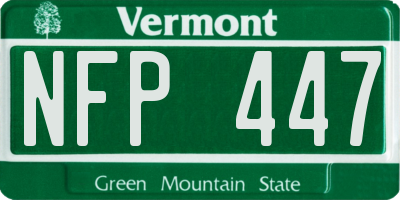 VT license plate NFP447
