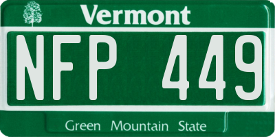VT license plate NFP449