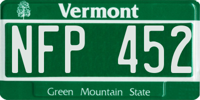VT license plate NFP452