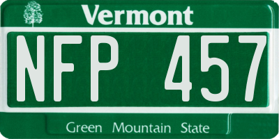 VT license plate NFP457
