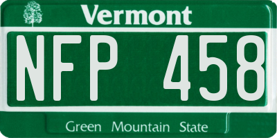 VT license plate NFP458