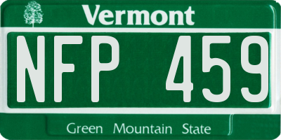 VT license plate NFP459