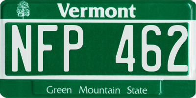 VT license plate NFP462