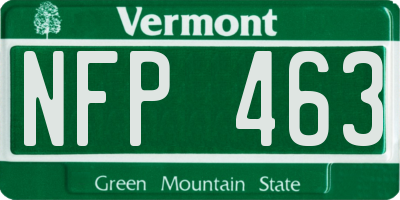 VT license plate NFP463