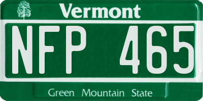 VT license plate NFP465