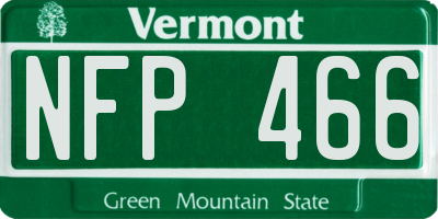 VT license plate NFP466
