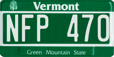 VT license plate NFP470