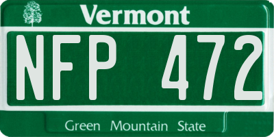 VT license plate NFP472