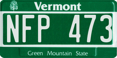 VT license plate NFP473