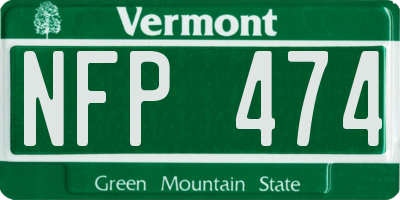 VT license plate NFP474