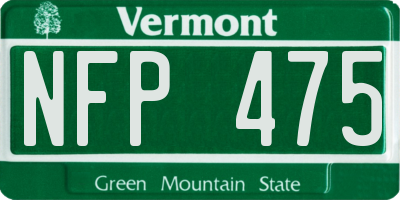 VT license plate NFP475