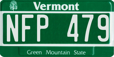 VT license plate NFP479
