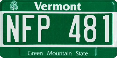 VT license plate NFP481