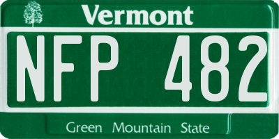 VT license plate NFP482