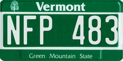 VT license plate NFP483