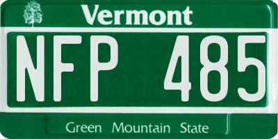 VT license plate NFP485