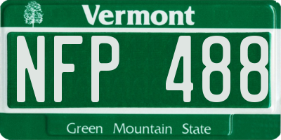 VT license plate NFP488
