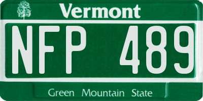 VT license plate NFP489