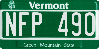 VT license plate NFP490